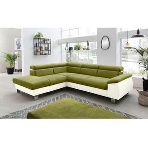 COTTA Polstergarnitur »Komaris L-Form«, (Set), Set bestehend aus: Ecksofa mit Kopfteilverstellung & Hocker
