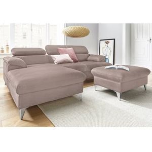 COTTA Polstergarnitur »Caluso«, (2 tlg.), Set: bestehend aus Ecksofa, Hocker, Ecksofa inkl. Kopfteilverstellung