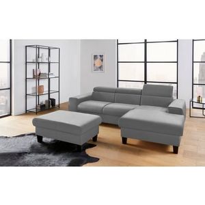 COTTA Polstergarnitur "Morven", (Set), Set: bestehend aus Ecksofa und Hocker, Kopfteilverstellung