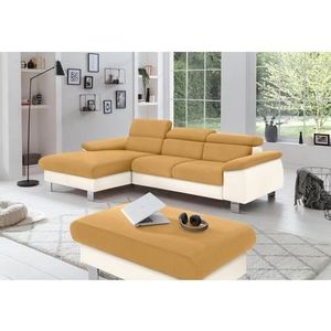 COTTA Polstergarnitur »Komaris L-Form«, (Set), Set bestehend aus: Ecksofa mit Kopfteilverstellung & Hocker