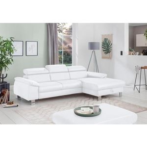 COTTA Polstergarnitur »Komaris L-Form«, (Set), Set bestehend aus: Ecksofa mit Kopfteilverstellung & Hocker