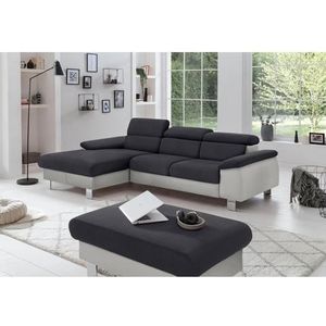 COTTA Polstergarnitur »Komaris L-Form«, (Set), Set bestehend aus: Ecksofa mit Kopfteilverstellung & Hocker