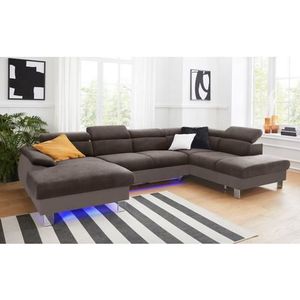COTTA Polstergarnitur "Komaris U-Form", (Set), Set bestehend aus: Wohnlandschaft mit Kopfteilverstellung & Hocker
