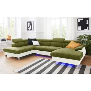 COTTA Polstergarnitur "Komaris U-Form", (Set), Set bestehend aus: Wohnlandschaft mit Kopfteilverstellung & Hocker