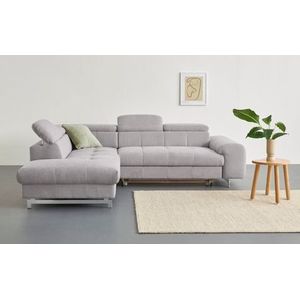 COTTA Ecksofa Chef L-Form, mit Kopfteilverstellung, wahlweise mit Bettfunktion