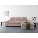 COTTA Ecksofa "Lola L-Form", (Set, mit Hocker), mit Hocker & Kopfteilfunktion, wahlw. Bett- und Armteilfunktion