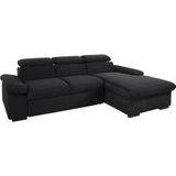 COTTA Ecksofa »Lola L-Form«, (Set, mit Hocker), mit Hocker & Kopfteilfunktion, wahlw. Bett- und Armteilfunktion