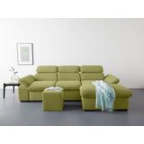COTTA Ecksofa "Lola L-Form", (Set, mit Hocker), mit Hocker & Kopfteilfunktion, wahlw. Bett- und Armteilfunktion