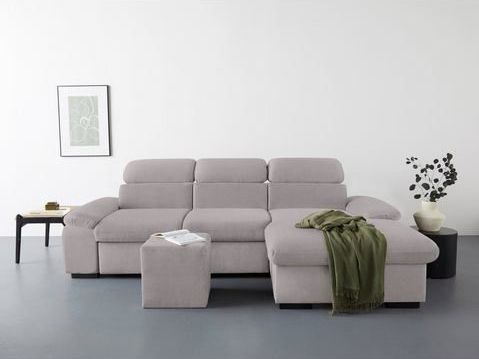 COTTA Ecksofa "Lola L-Form", (Set, mit Hocker), mit Hocker & Kopfteilfunktion, wahlw. Bett- und Armteilfunktion