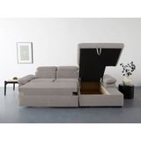 COTTA Ecksofa "Lola L-Form", (Set, mit Hocker), mit Hocker & Kopfteilfunktion, wahlw. Bett- und Armteilfunktion