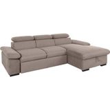 COTTA Ecksofa "Lola L-Form", (Set, mit Hocker), mit Hocker & Kopfteilfunktion, wahlw. Bett- und Armteilfunktion