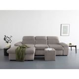 COTTA Ecksofa "Lola L-Form", (Set, mit Hocker), mit Hocker & Kopfteilfunktion, wahlw. Bett- und Armteilfunktion