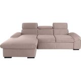 COTTA Ecksofa "Lola L-Form", (Set, mit Hocker), mit Hocker & Kopfteilfunktion, wahlw. Bett- und Armteilfunktion
