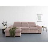 COTTA Ecksofa "Lola L-Form", (Set, mit Hocker), mit Hocker & Kopfteilfunktion, wahlw. Bett- und Armteilfunktion