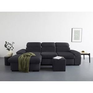 COTTA Ecksofa »Lola L-Form«, (Set, mit Hocker), mit Hocker & Kopfteilfunktion, wahlw. Bett- und Armteilfunktion