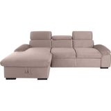COTTA Ecksofa "Lola L-Form", (Set, mit Hocker), mit Hocker & Kopfteilfunktion, wahlw. Bett- und Armteilfunktion