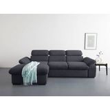 COTTA Ecksofa »Lola L-Form«, (Set, mit Hocker), mit Hocker & Kopfteilfunktion, wahlw. Bett- und Armteilfunktion
