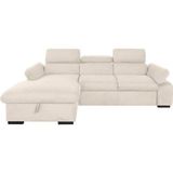 COTTA Ecksofa "Lola L-Form", (Set, mit Hocker), mit Hocker & Kopfteilfunktion, wahlw. Bett- und Armteilfunktion