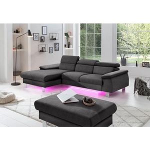 COTTA Ecksofa Komaris, Ecksofa, wahlweise mit RGB-LED-Beleuchtung und Bettfunktion/Bettkasten