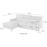 COTTA Ecksofa "Sammy L-Form", inklusive Kopfteilverstellung, wahlweise mit Bettfunktion