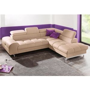 COTTA Ecksofa »Chef L-Form«, mit Kopfteilverstellung, edle Metallkufen, wahlweise mit Bettfunktion