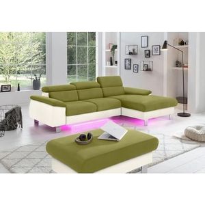COTTA Polstergarnitur »Komaris L-Form«, (Set), Set bestehend aus: Ecksofa mit Kopfteilverstellung & Hocker