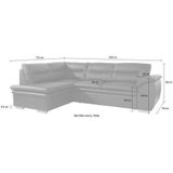 COTTA Ecksofa "Leandra L-Form", wahlweise mit Bettfunktion und Bettkasten