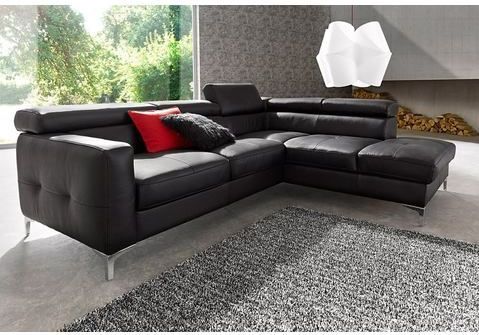 COTTA Ecksofa "Sammy L-Form", inklusive Kopfstützen-Höhenverstellung, wahlweise mit Bettfunktion