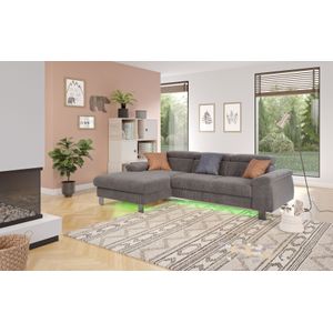 COTTA Ecksofa Komaris, Ecksofa, wahlweise mit RGB-LED-Beleuchtung und Bettfunktion/Bettkasten