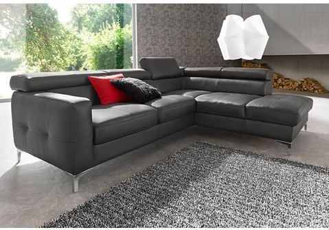 COTTA Ecksofa "Sammy L-Form", inklusive Kopfstützen-Höhenverstellung, wahlweise mit Bettfunktion