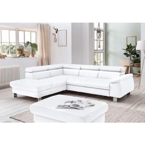 COTTA Ecksofa »Komaris L-Form mit Kopfteilverstellung«, wahlweise mit Bettfunktion, Bettkasten & Beleuchtung