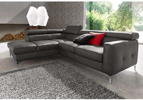 COTTA Ecksofa "Sammy L-Form", inklusive Kopfstützen-Höhenverstellung, wahlweise mit Bettfunktion