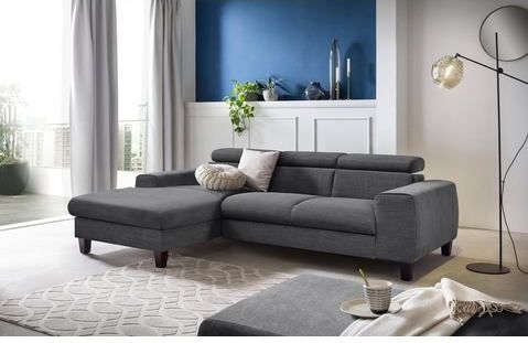 COTTA Ecksofa "Morven L-Form", Inklusive Kopfteilverstellung, wahlweise mit Ladestation, Bettfunktion