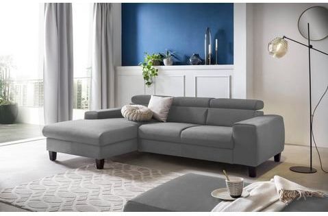 COTTA Ecksofa "Morven L-Form", Inklusive Kopfteilverstellung, wahlweise mit Ladestation, Bettfunktion