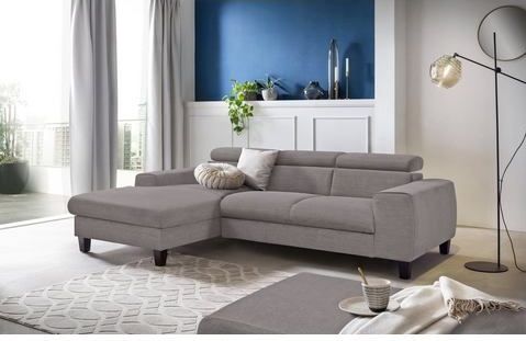 COTTA Ecksofa "Morven L-Form", Inklusive Kopfteilverstellung, wahlweise mit Ladestation, Bettfunktion