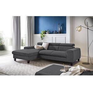 COTTA Hoekbank Morven L-vorm met hoofdeindeverstelling keuze met bedfunctie, bedlade & draadloze oplader