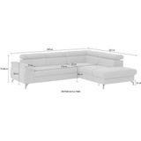 COTTA Ecksofa "Komaris L-Form", inklusive Kopfteilverstellung, wahlweise Bettfunktion/Bettkasten