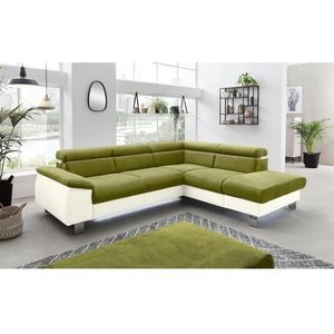 COTTA Polstergarnitur »Komaris«, (Set), Set: bestehend aus Ecksofa und Hocker, Kopfteilverstellung