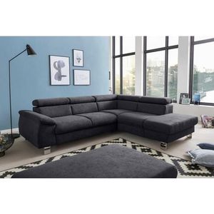 COTTA Polstergarnitur »Komaris L-Form«, (Set), Set bestehend aus: Ecksofa mit Kopfteilverstellung & Hocker