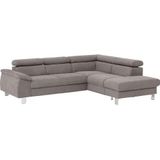 COTTA Polstergarnitur »Komaris«, (Set), Set: bestehend aus Ecksofa und Hocker, Kopfteilverstellung