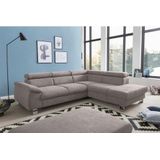 COTTA Polstergarnitur »Komaris«, (Set), Set: bestehend aus Ecksofa und Hocker, Kopfteilverstellung