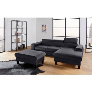 COTTA Polstergarnitur "Morven", (Set), Set: bestehend aus Ecksofa und Hocker, Kopfteilverstellung
