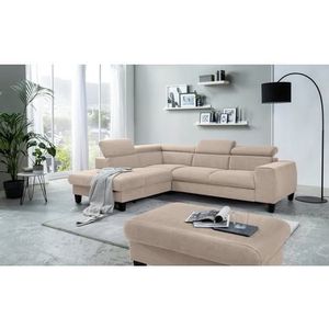 COTTA Polstergarnitur "Morven", (Set), Set: bestehend aus Ecksofa und Hocker, Kopfteilverstellung