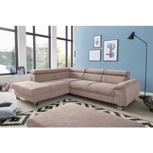 COTTA Polstergarnitur "Komaris L-Form", (Set), Set bestehend aus: Ecksofa mit Kopfteilverstellung & Hocker