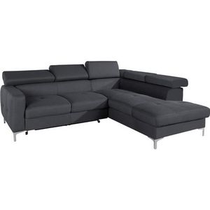 COTTA Polstergarnitur "Sammy", (Set), Set: bestehend aus Ecksofa und Hocker, inklusive Kopfteilverstellung