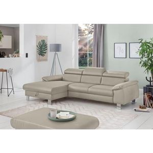 COTTA Ecksofa Komaris, Ecksofa, wahlweise mit RGB-LED-Beleuchtung und Bettfunktion/Bettkasten