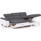 COTTA Polstergarnitur "Komaris", (Set), bestehend aus Ecksofa und Hocker, mit Kopfteilverstellung