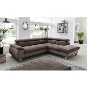 COTTA Polstergarnitur »Komaris L-Form«, (Set), Set bestehend aus: Ecksofa mit Kopfteilverstellung & Hocker