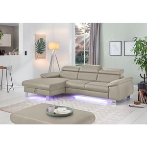 COTTA Ecksofa Komaris, Ecksofa, wahlweise mit RGB-LED-Beleuchtung und Bettfunktion/Bettkasten
