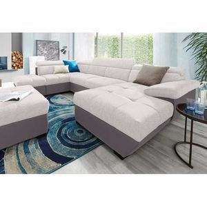 COTTA Polstergarnitur "Speedway U-Form", (Set), Set bestehend aus: Wohnlandschaft mit Kopfteilverstellung & Hocker